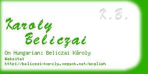 karoly beliczai business card