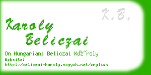 karoly beliczai business card